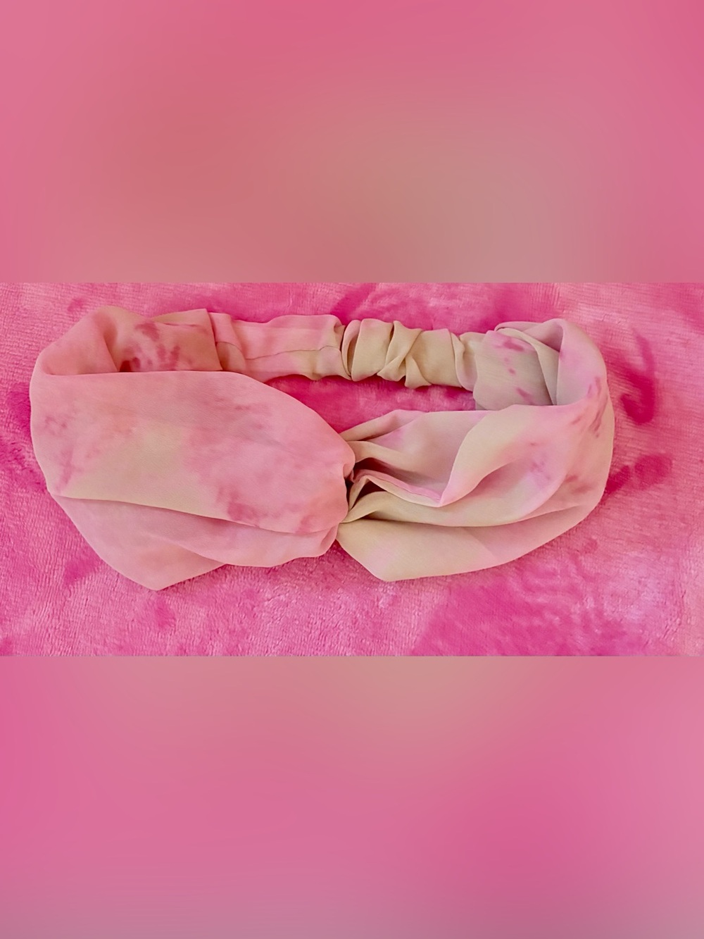 Anthropologie Pink and Beige Tie-Dye Headband